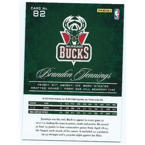 2012-13 Prestige - #82 - Brandon Jennings