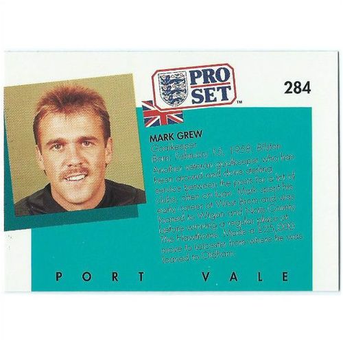 1990/1991 Pro Set Footbal - #284 - Mark Grew