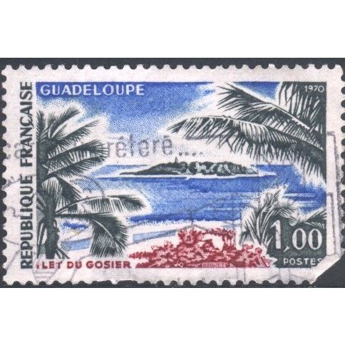 France 1970 - SG885 - 1f blue, green & red - Gosier Island, Guadeloupe - used