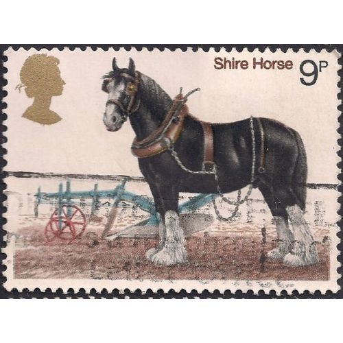 GB, HORSE, Shire Horse, white 1978, 9p, #4