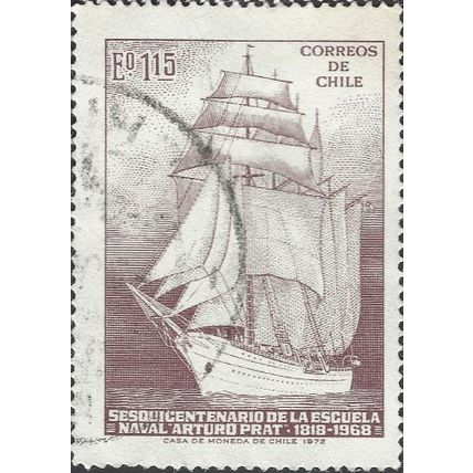 CHILE, Sailing Ship Esmeralda, Naval Training School, brown 1972, 1.15escudo