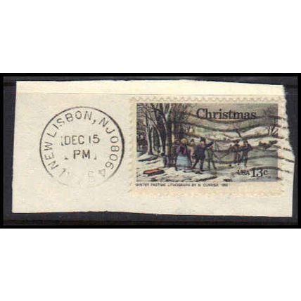 Used 1702 13c Winter Scene New Lisbon, NJ. E0801