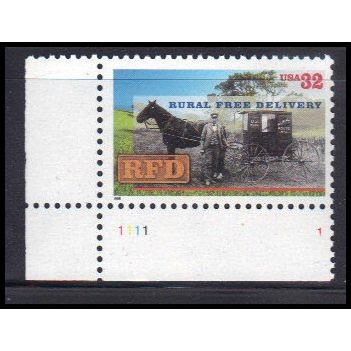 3090 32c Rural Free Delivery Fine MNH P#S LL 1111 1 KA8979