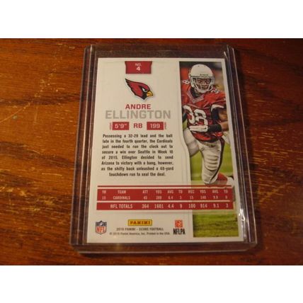2016 Panini Score, Red Zone, #'d 6/20, ANDRE ELLINGTON, Cardinals