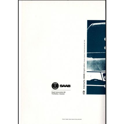 Saab 900 Cabriolet Workshop Manual 1995 1996 199526470 PDF
