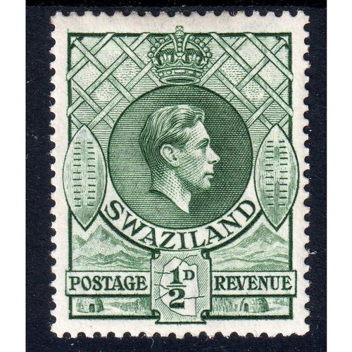 Swaziland Sg28a 1/2d Green perf 13.5 X 14 mounted mint (G92)