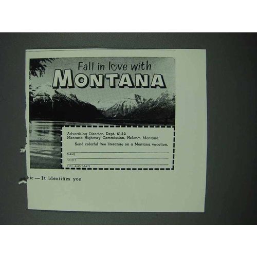 1961 Montana Tourism Ad - Fall in Love With