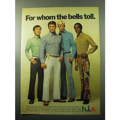 1969 h.i.s. Bell Bottoms Ad - For Whom the Bell Toll