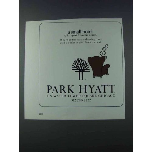 1981 Park Hyatt Hotel Ad - A Small Hotel