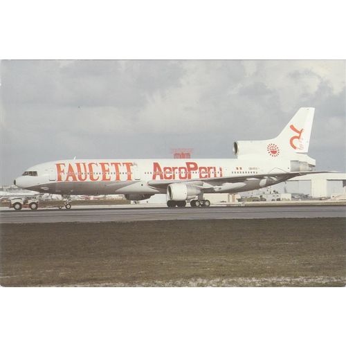 Faucett Aero Peru Lockheed 1011 Tristar Civil Aircraft Postcard (A20431)