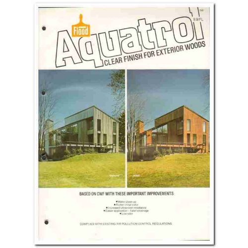 FLOOD COMPANY 1982 Aquatrol clear finish exterior wood vintage catalog