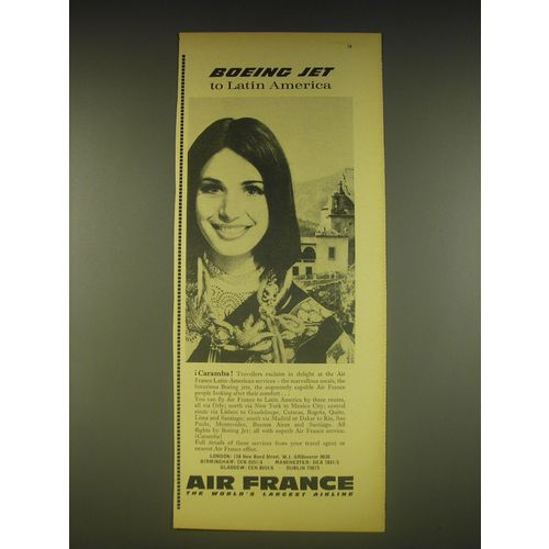 1963 Air France Airline Ad - Boeing jet to Latin America