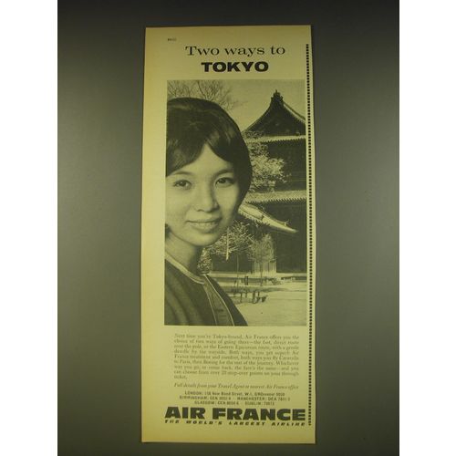 1963 Air France Airline Ad - Two ways to Tokyo