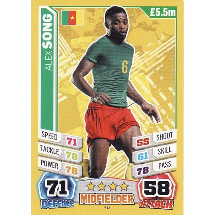 Match Attax World Cup 2014 46 Alex Song Cameroon