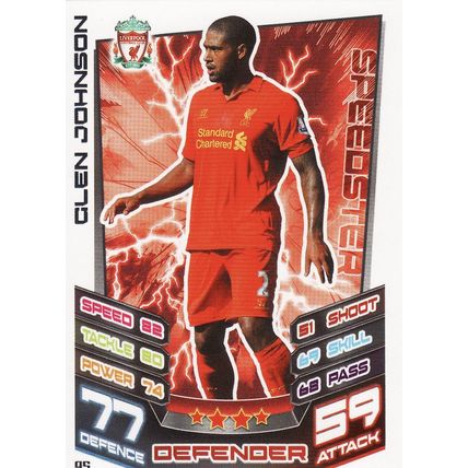 Match Attax 2012/2013 95 Glen Johnson Liverpool