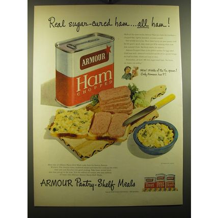 1950 Armour Ham Ad - Real sugar-cured ham.. All ham