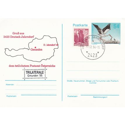 Austria 1994 4s+1s50 Trilaterale Gmunden 85 Postcard Unaddressed VGC
