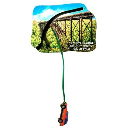 New River Gorge Bridge West Virginia Car Bungie Jump Artwood Fridge Magnet
