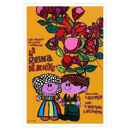 Spanish movie Poster 4 film"The Queen of SNOW"Children.Children room.School.art
