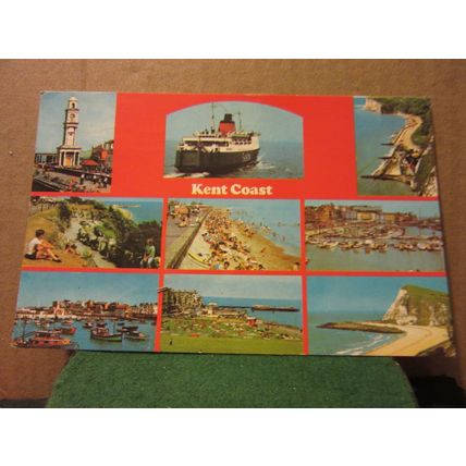 multiview, KENT COAST used postcard by Colourmaster 1984 pm =