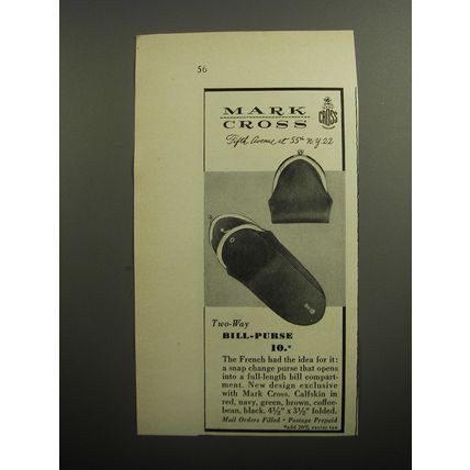 1951 Mark Cross Bill-Purse Ad - Two-way bill-purse 10