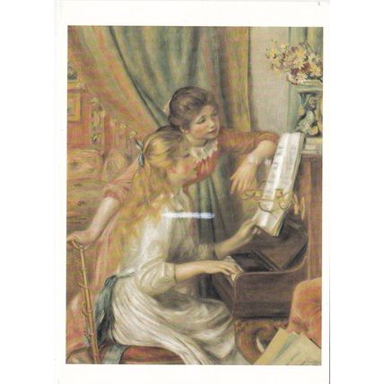 Renoir Jeunes filles au piano Postcard posted 2003 marks on face