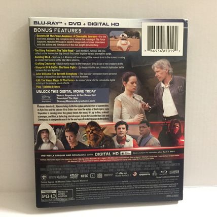 Star Wars The Force Awakens Movie Blu-Ray Disc (No DVD No Digital)