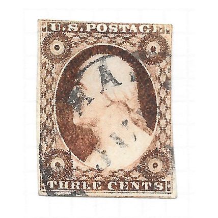 USA 1851 FRAME LINES TOP & BOTTOM 3c WASHINGTON COPPER BROWN SHADE?
