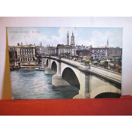 LONDON BRIDGE, london used antique postcard =