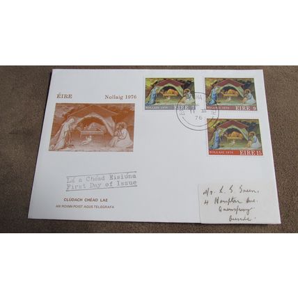 1976 Ireland postal FDC Cover - Christmas release