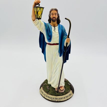 Danbury Mint Jesus Light The Way Sculpture Figurine Painted Standing Decor