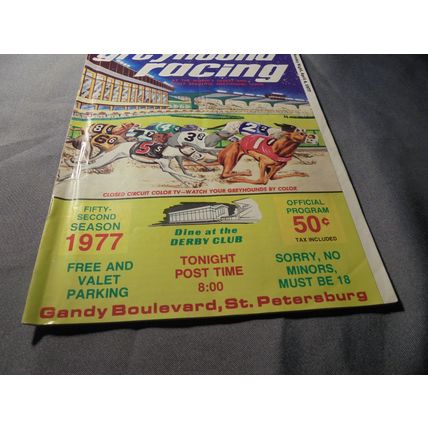 DERBY LANE FLORIDA GREYHOUND RACING 1977 Booklet!! $6.00 obo!