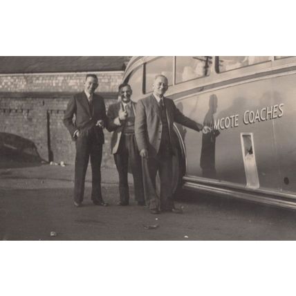 Cheeky Passengers at Lamcote Coaches Bus Transport Old Photo