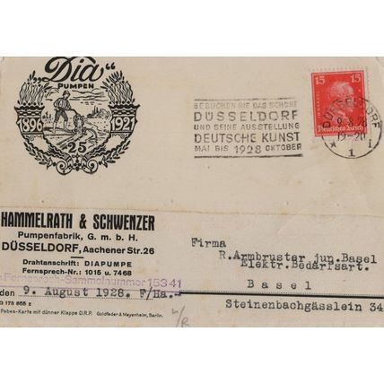 Dusseldorf Germany Old Pump Factory Antique Advertising Postcard