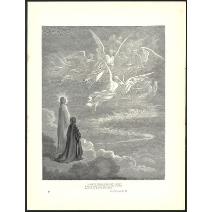 JUSTINIAN 1903 Gustave Doré - Dante Alighieri ANTIQUE ENGRAVING