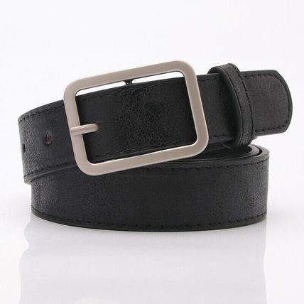 Stylish women's with belt shiny PU alloy buckle ideal for jeans students