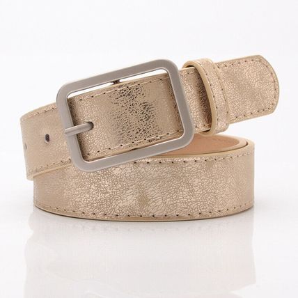 Stylish women's with belt shiny PU alloy buckle ideal for jeans students