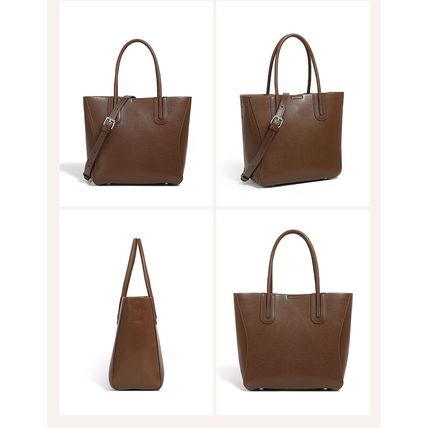 Genuine Leather Women Top Handle Shoulder Handbags Brown