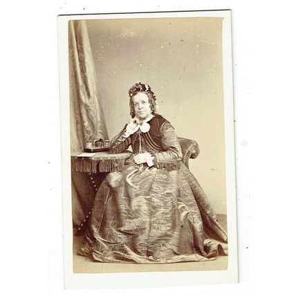 Victorian cdv photo elderly lady seated Eastbourne photographer