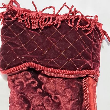 Dillards TRIMMINGS Victorian ELF TOE CHRISTMAS STOCKING Satin Tassels 21"