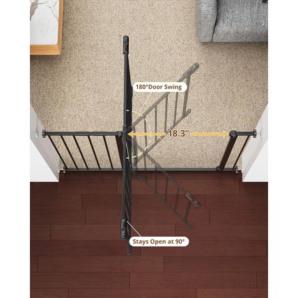 Innotruth 28.9-42.1" Wide Baby Gate for Stairs, 30" Tall Dog Gates for Doorways