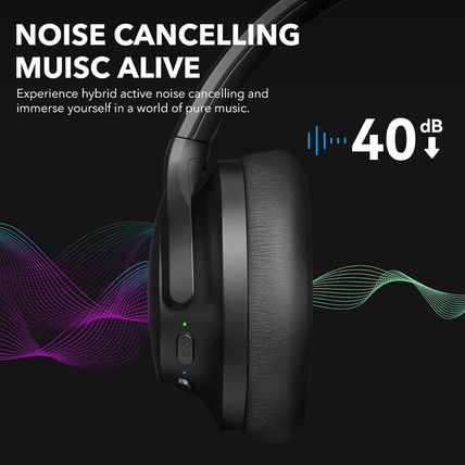 1Mii Y8 Noise Cancelling Headphones, Wireless LDAC Hi-Res Audio, 75H Battery Lif