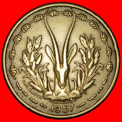 Ⰶ GOLD SWORDFISH FRANCE: WEST AFRICA★ 10 FRANCS 1957 TOGO!★LOW START★NO RESERVE