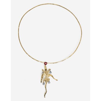 VALENTINO GARAVANI x LE BLANC Gold Plated Embellished Dragon Ring Necklace *RARE