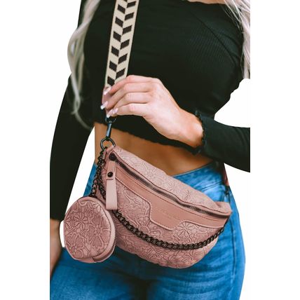 Casual Colorblock Strap Chain Shoulder Bag With Coin Purse