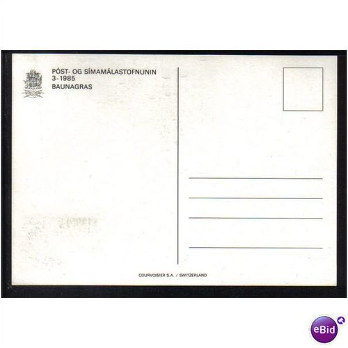 1985 ICELAND NAPOSTA `85" HAMBURG BAUNAGRAS