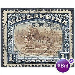 South West Africa 1927 SG64 1s Brown & Deep Blue Fine Used.