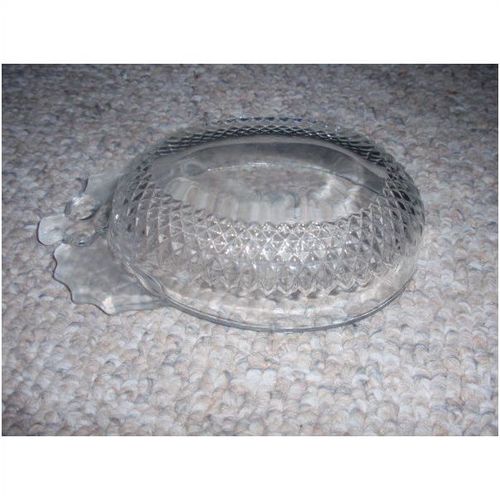 Vintage 5" Glass Serving Dish with Berries & Leaves