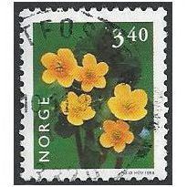 Mi 1269: 3.40 Kr. multicoloured Definitive Stamp: Flowers: Marsh Marigold.