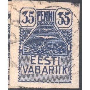 Estonia 1919 - SG9 - 35p blue "Seagull" imperf (used)